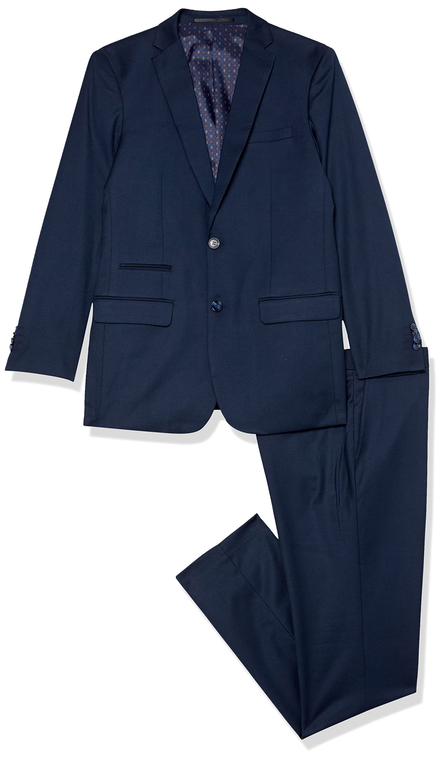 Isaac Mizrahi Slim Fit Boys' Solid Wool Blend Suit - Formal Wear for Weddings, School Events & Special Occasions