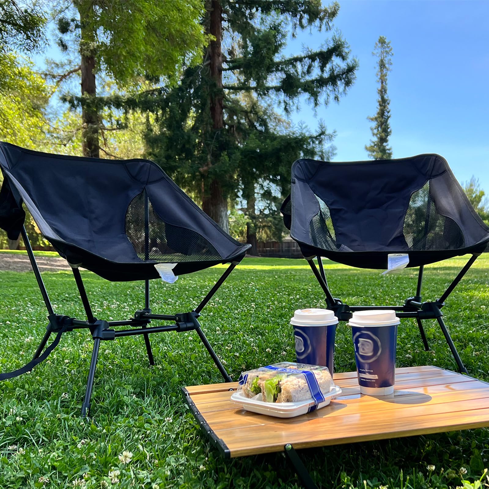 Ultralight Aluminum Camping Chair for Backpacking & Hiking - Compact Portable Folding Beach Chair with Anti-Sinking Feet - Perfect for Outdoor Adventures, Beach Trips, Picnics and Travel
