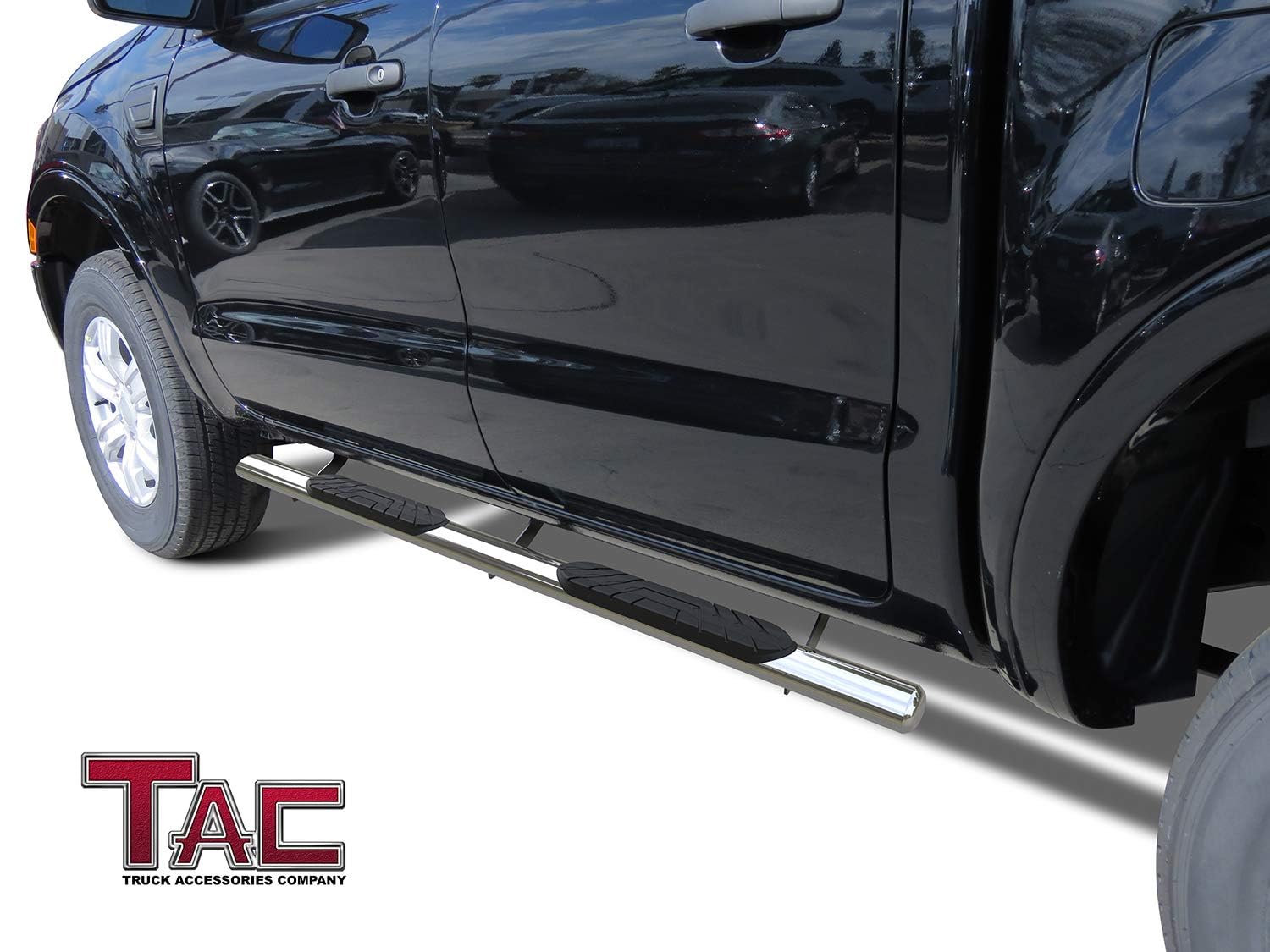 TAC Stainless Steel Chrome Side Steps Running Boards for 2019-2023 Ford Ranger SuperCrew - 4