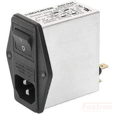 4304.5029 IEC C14/M Appliance Inlet with 2-Stage EMC (RFI) Filter, 2-Pole Fuse Holder & 2-Pole Line Switch FKID2.50.4/M80.A - 4A Power Connector for Server Racks, Medical Equipment & Industrial Electronics