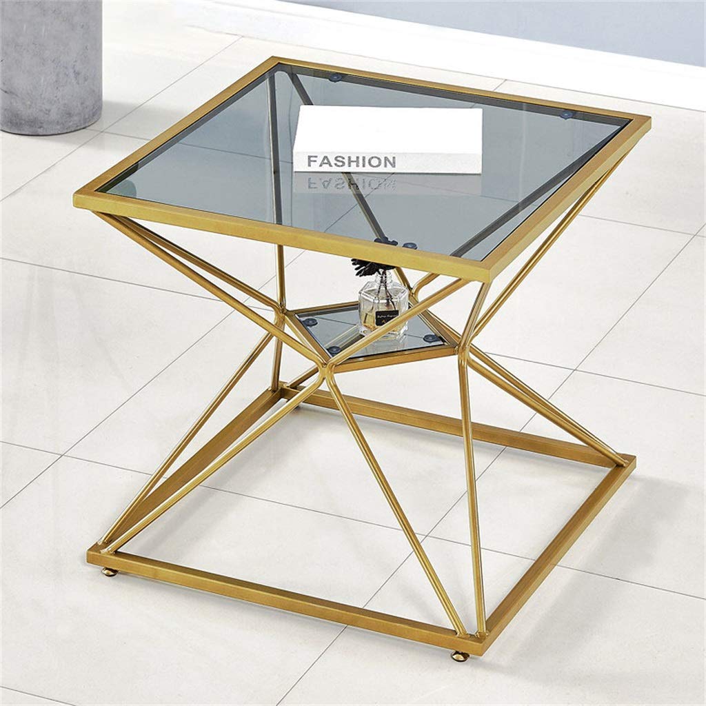 Elegant Gold & Black Metal Frame Glass Decorative Tray - Stylish Coffee Table Accent for Sofa, Side & End Tables - Perfect for Living Room, Kitchen & Bedroom Decor - Ideal for Serving Drinks, Displaying Decor & Organizing Essentials