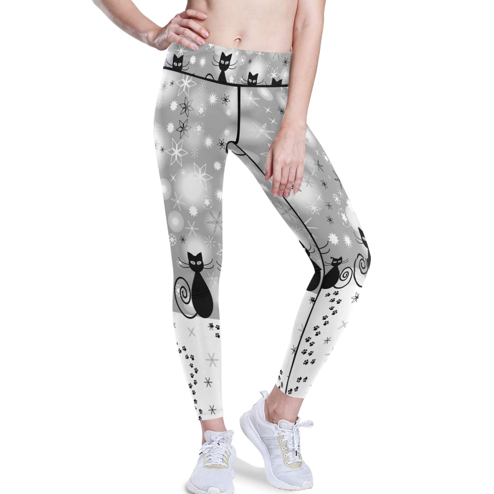 Black Cat Yoga Pants - High Waist Tummy Control Leggings for Women, Workout & Running