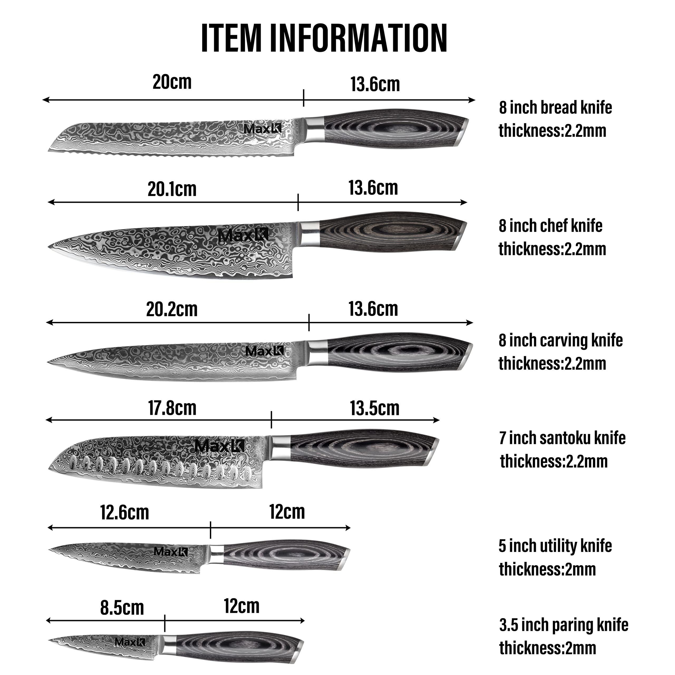 Premium 6-Piece Knife Set with Pakka Wood Handle & Free Knife Stand - Ultra Sharp 67-Layer Forged Steel Blades for Professional Chefs - Perfect for Slicing Meat, Dicing Vegetables, Chopping Fruits - Ideal for Home Kitchens, Restaurants & Culinary Gifts