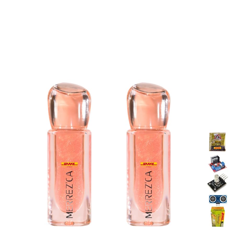 Merrezca Moisture Lip Oil - 4ml/Box, Hydrating & Nourishing Lip Treatment, Korean Beauty Formula, Shade #01 Sunrise (Set of 2) | Perfect for Daily Lip Care, Makeup Looks & Gift Sets