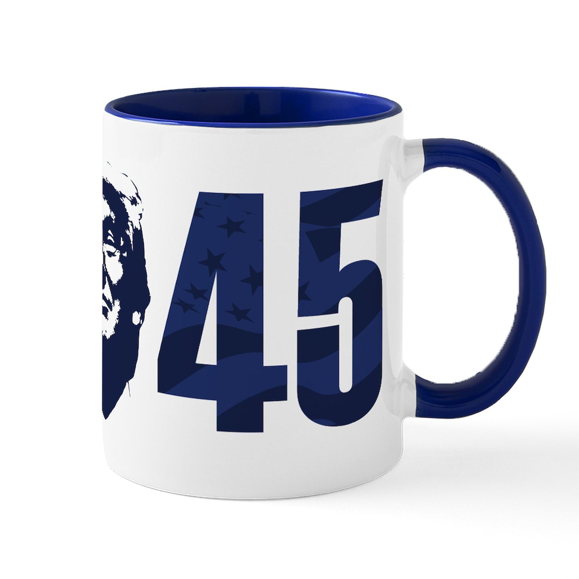 Trump 45 Mug - 11 oz (325 ml) Ceramic Coffee Cup with Handle - Perfect for Tea, Coffee & Hot Beverages - Great for Home, Office & Political Supporters
