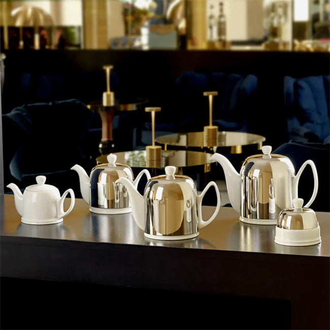 Guy Degrenne Salam Blanc Sugar Bowl with Lid - 28 cl Capacity - Elegant Tableware for Tea, Coffee & Dessert Serving