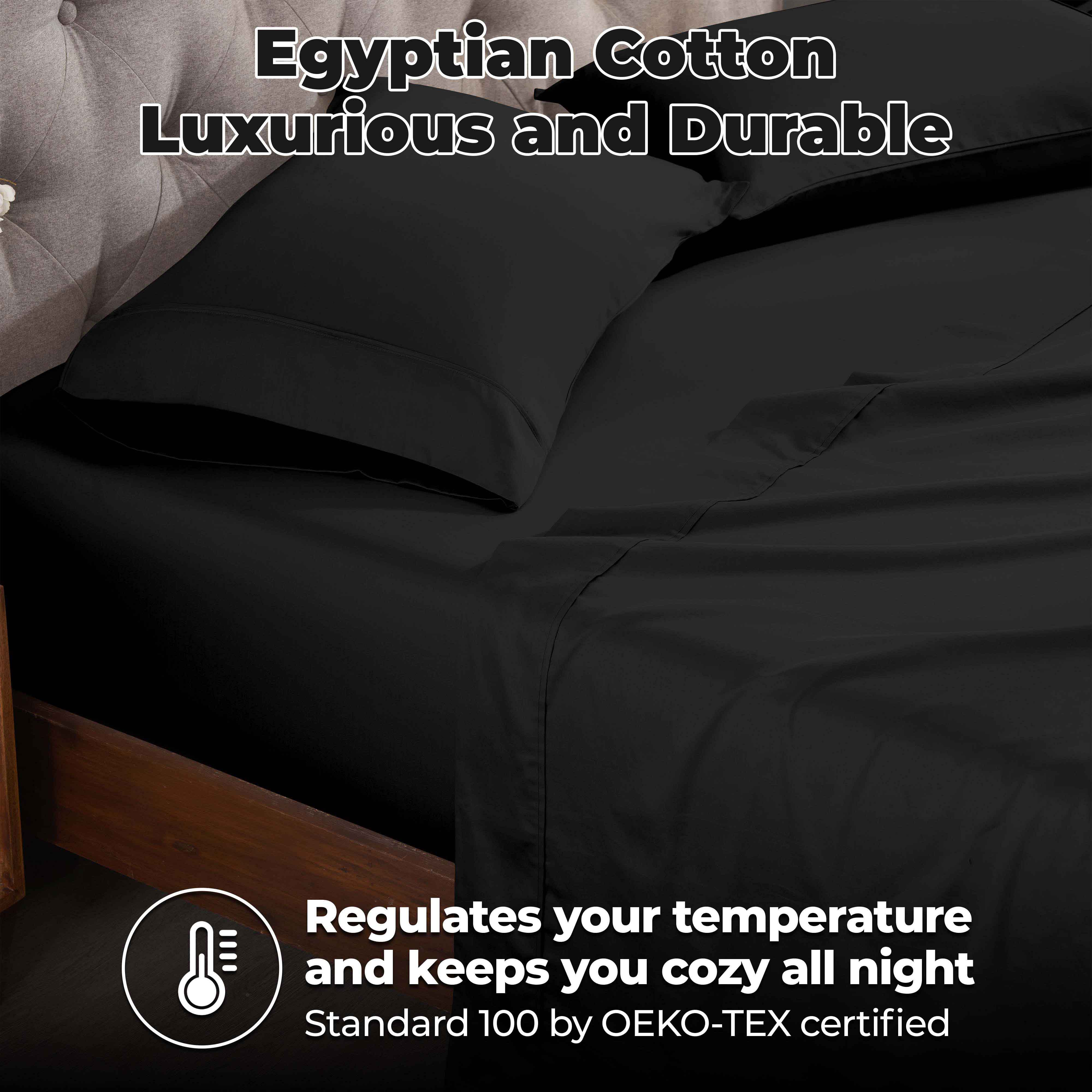 Premium 300 Thread Count Egyptian Cotton Bed Sheet Set - Soft, Breathable & Durable for Ultimate Comfort - Perfect for Luxury Bedrooms & Hotels