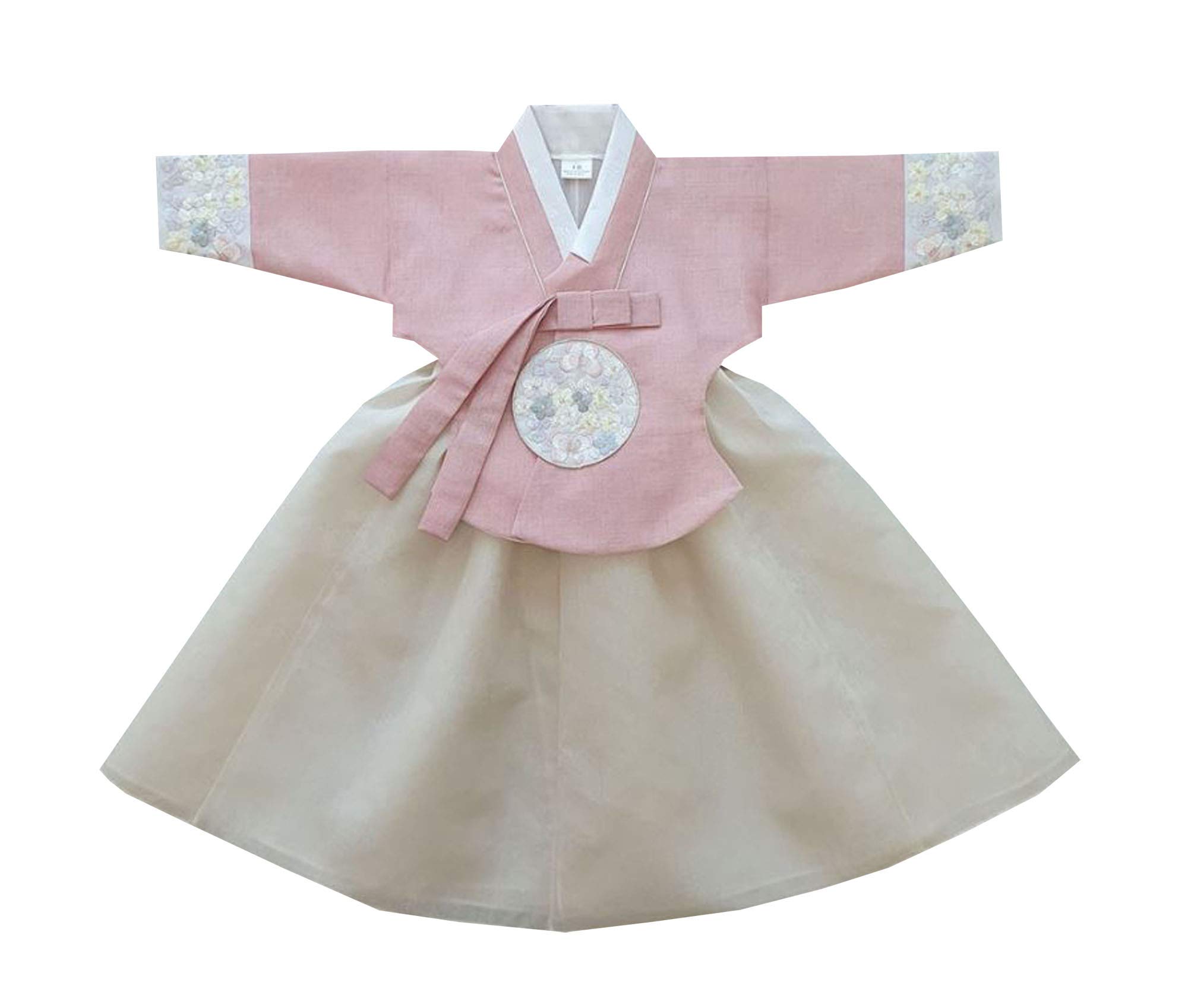 Korean Hanbok Traditional Dress for Girls 1-10 Years Old - Pink & Beige Dolbok for First Birthday Dol Party & Korean Cultural Celebrations | Perfect for Festivals, Photo Shoots & Special Occasions