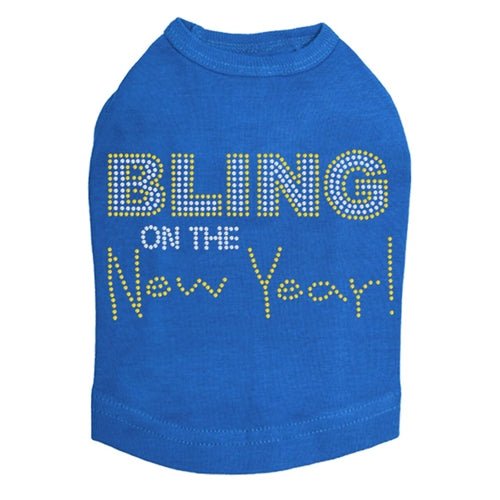 Stylish New Year Dog Tank Top with Bling - Multiple Colors for Festive Pet Outfits & Holiday Celebrations