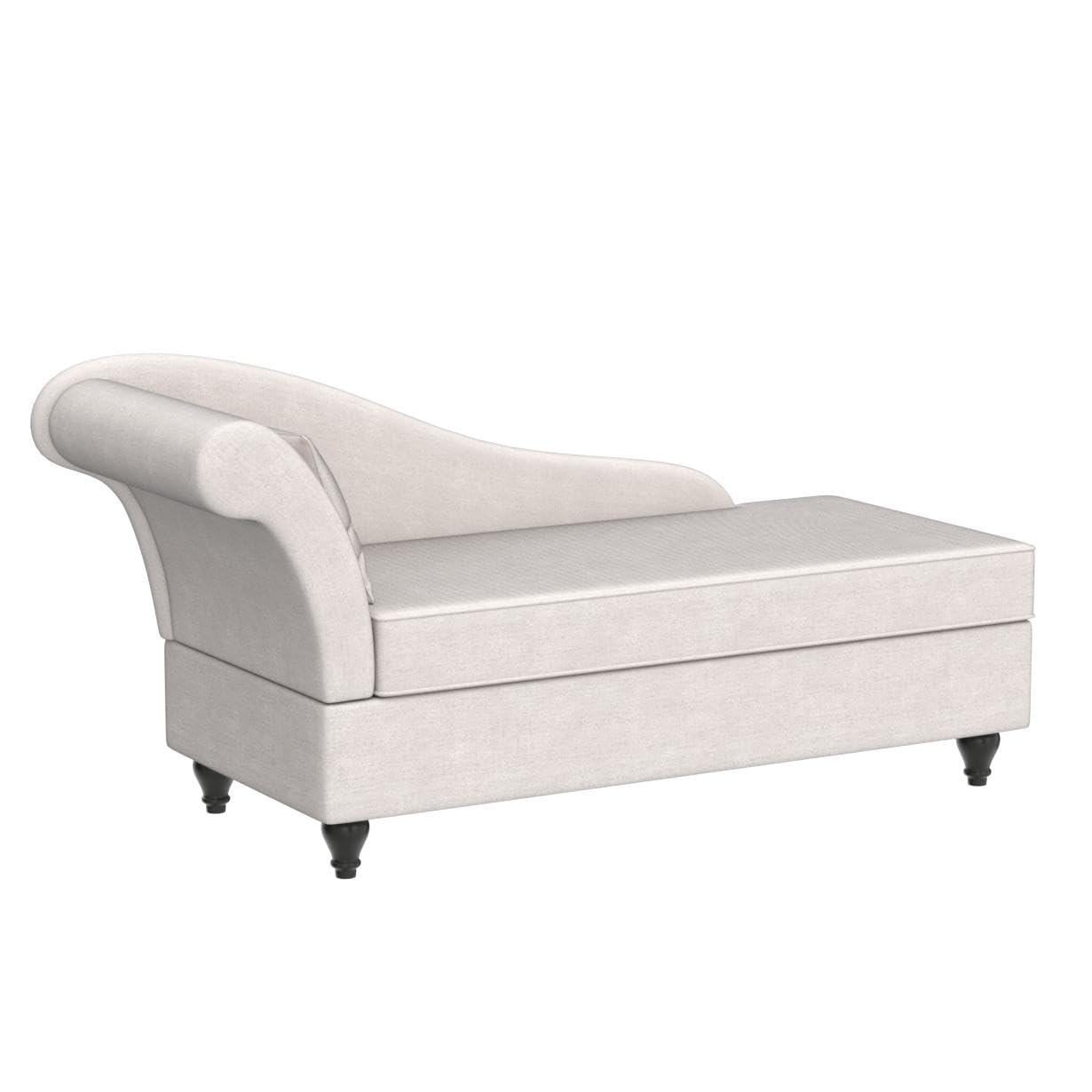 Yongqiang Upholstered Chaise Lounge Chair with Storage - Beige Fabric Left Armrest for Bedroom, Living Room & Office | Comfortable Seating with Hidden Storage Space | Perfect for Small Spaces, Reading Nooks & Guest Rooms