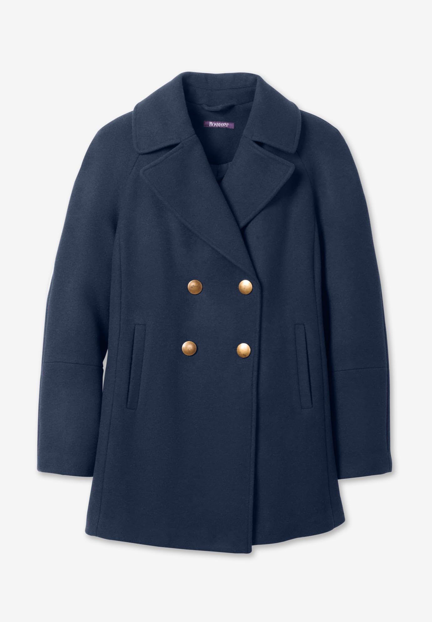 Roaman's Women's Plus Size Modern A-Line Peacoat - Stylish Winter Coat for Curvy Women | Perfect for Office, Dating & Formal Occasions