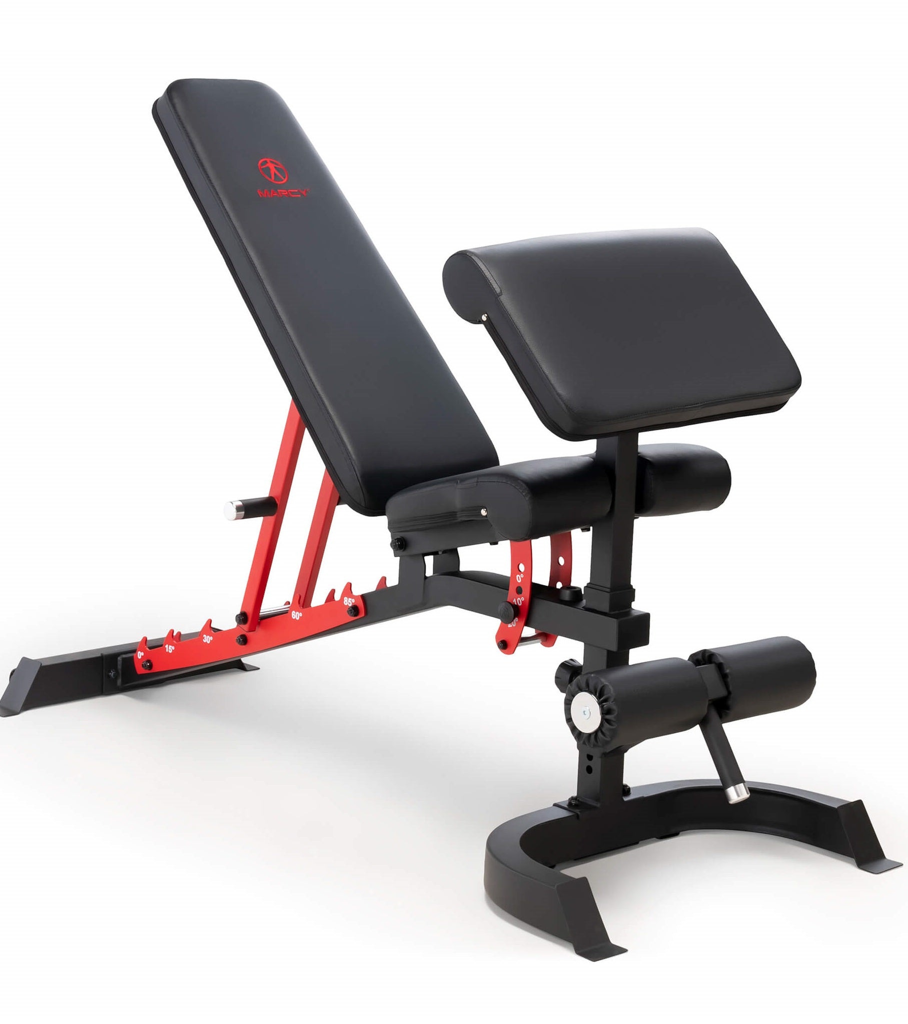 Marcy Utility Bench with Arm Curl - Adjustable Weight Bench for Home Gym, Strength Training & Full Body Workout - Perfect for Dumbbell Exercises, Sit-Ups & Arm Curls in Your Home or Garage Gym