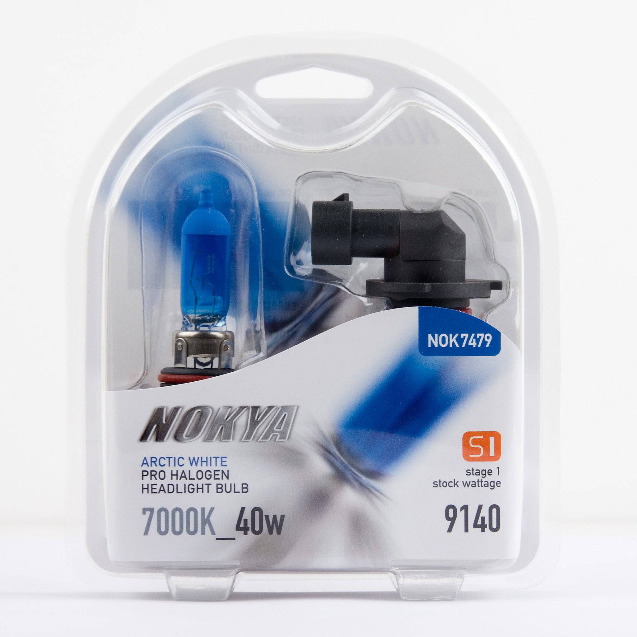 Nokya Arctic White 9140 LED Light Bulbs - 7000K Cool White, 40W Equivalent, Stage 1 - Perfect for Car Headlights, Fog Lights & Off-Road Vehicles
