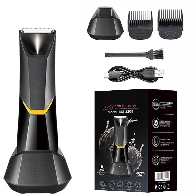 Professional Electric Hair Clippers for Men & Women - Body Groomer for Chest, Armpit, Groin & Private Parts - Waterproof Trimmer for Smooth Shaving at Home or Travel