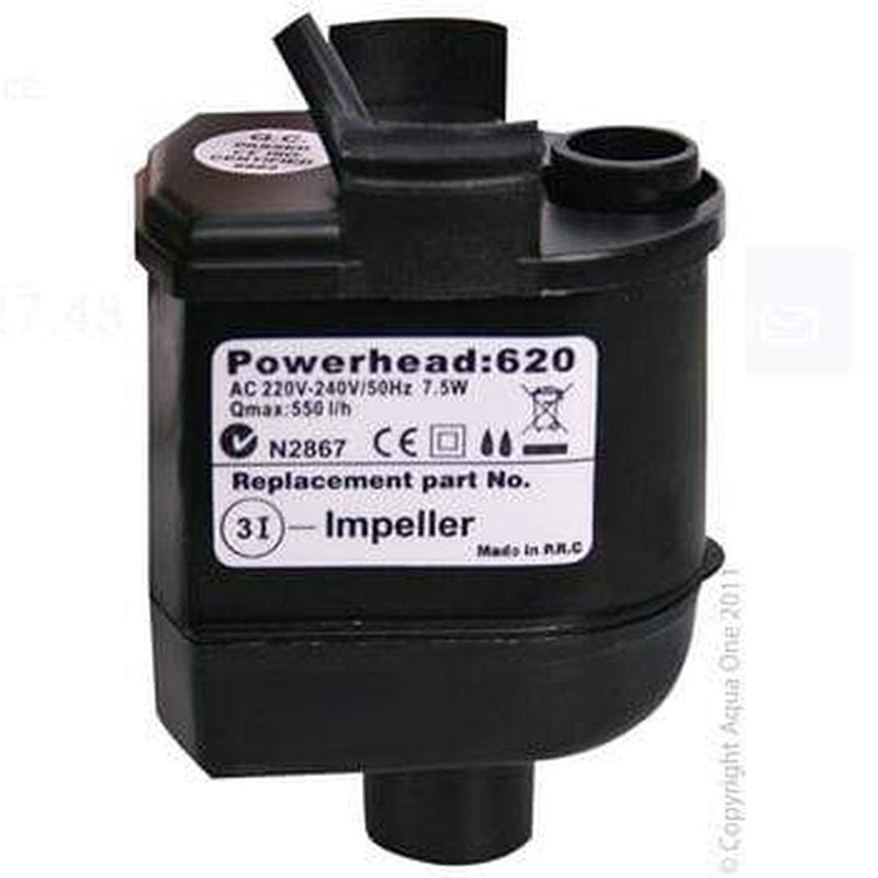 Aqua One Powerhead 550LH 7.5W Water Pump for Aquariums - High Flow 550L/H, Energy Efficient 7.5W, Compatible with AquaStyle 620 & 620T (Model 10939) - Perfect for Freshwater & Saltwater Fish Tanks, Aquatic Plants, and Pond Filtration