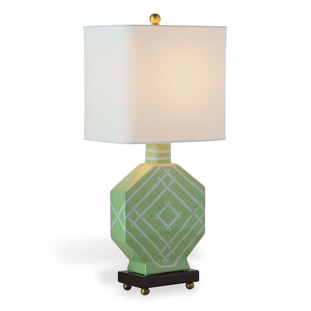 Bamboozled Lamp in Palm Green - Eco-Friendly Bamboo Table Lamp for Bedroom, Living Room & Office Decor