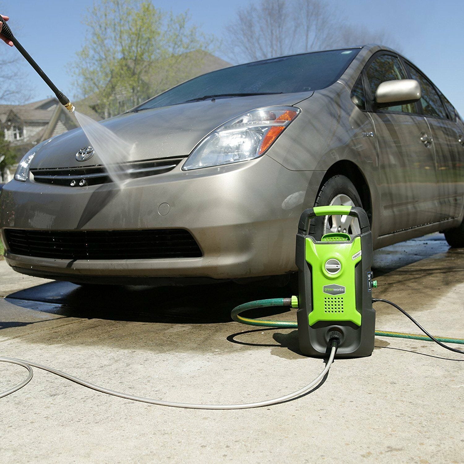 1600 PSI 1.2 GPM Electric Pressure Washer with Wheels - Powerful Cleaning for Driveways, Patios, Cars & Outdoor Surfaces