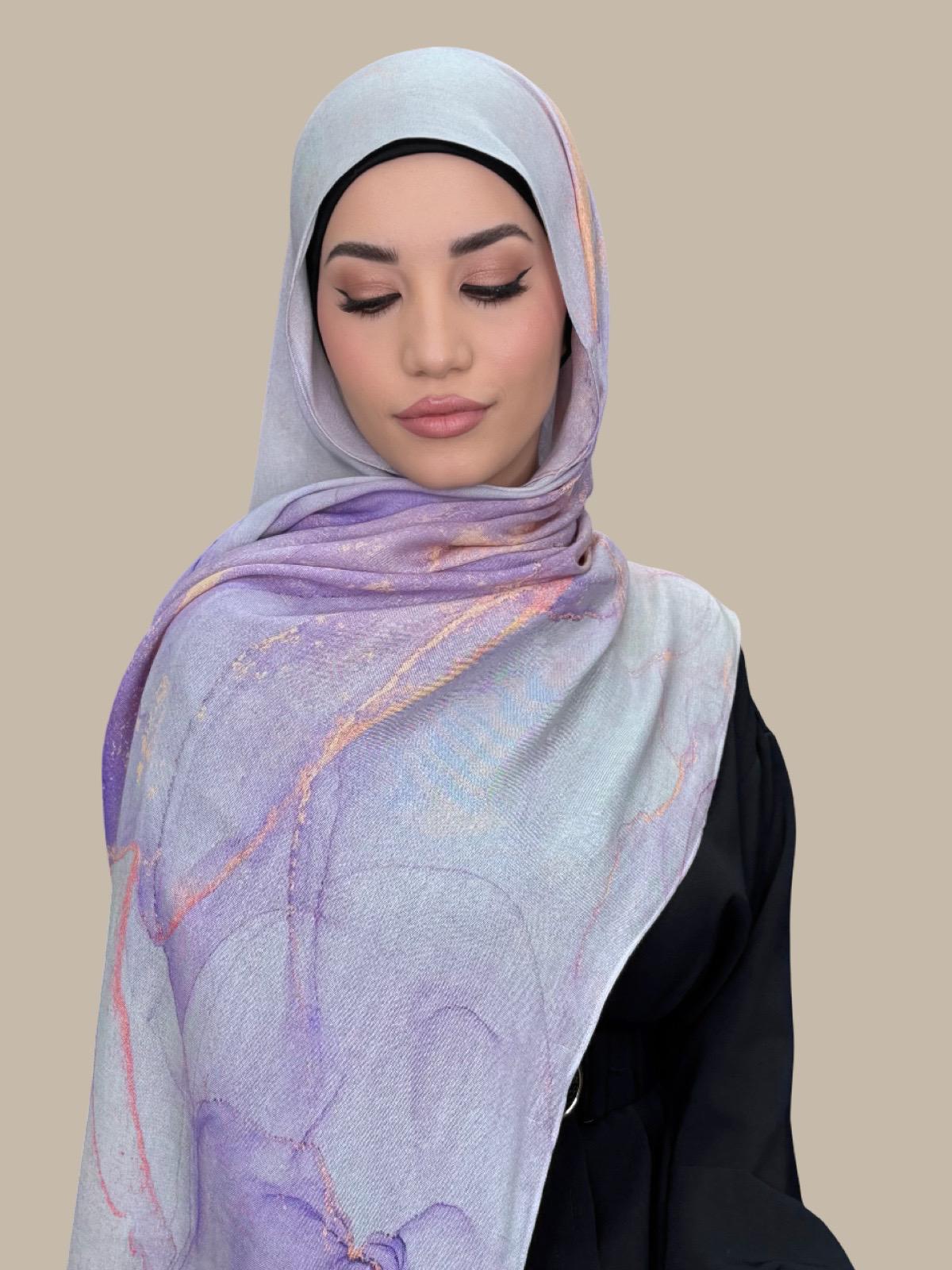 Lavanta Bay Print Modal Hijab - Soft, Breathable & Stylish Scarf for Muslim Women - Perfect for Daily Wear, Prayer & Special Occasions