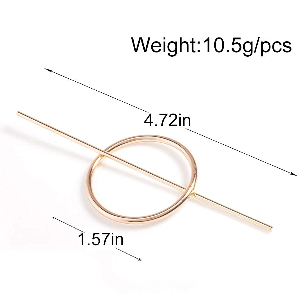 Dreamyn Round Hair Clips for Women - Hollow Circle Hair Barrettes, Geometric Hairpins, Minimalist Hair Accessories & Jewelry (Gold) | Perfect for Office, Wedding, Party & Everyday Use