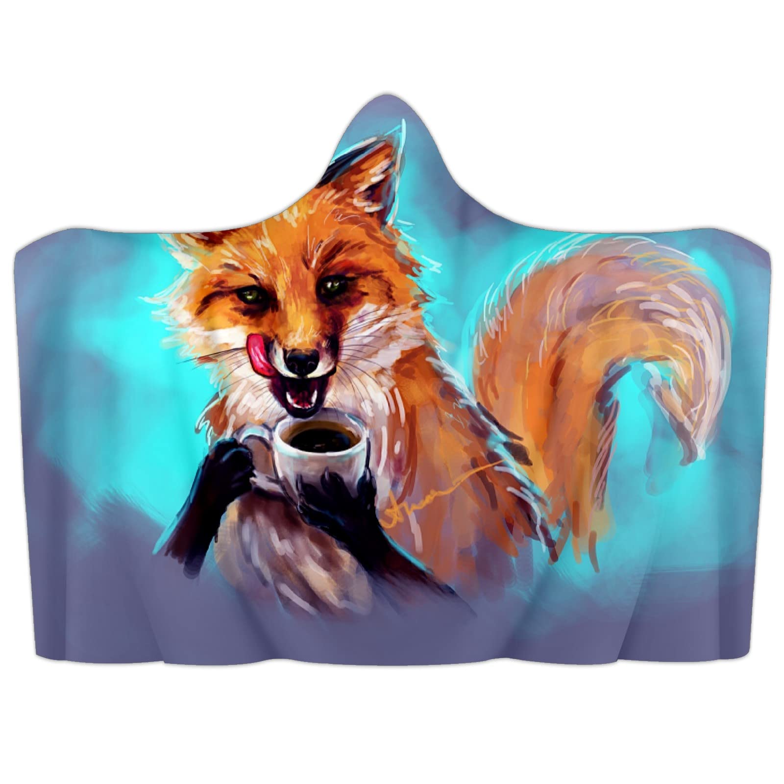 Fox Hooded Blanket for Kids - Soft & Cozy Fleece Wearable Blanket - Perfect for Lounging, Movie Nights & Sleepovers