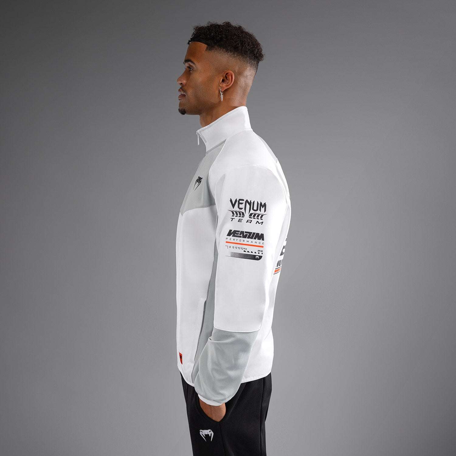 Venum Motorsport Softshell Jacket - Windproof & Water-Resistant Winter Jacket for Men (Snow White) - Perfect for Motorcycle Riding, Outdoor Sports & Cold Weather Activities