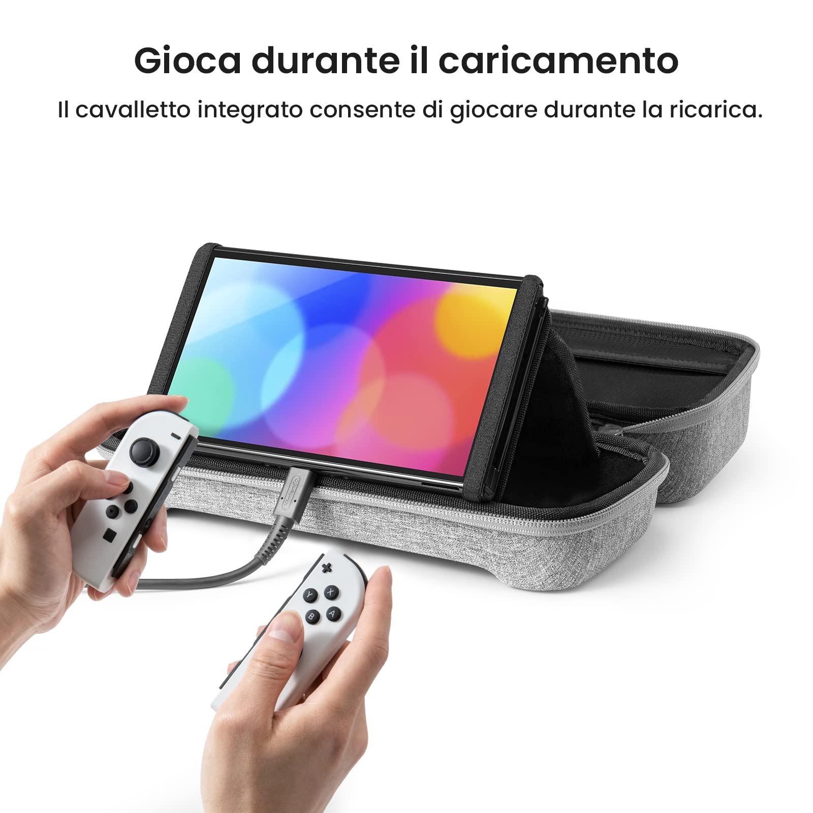 tomtoc Hard Carrying Case for Nintendo Switch & Switch OLED - Protective Travel Case Fits Console, Pro Controller, Charger & 24 Game Cards | Durable Switch Accessories for Gaming On The Go