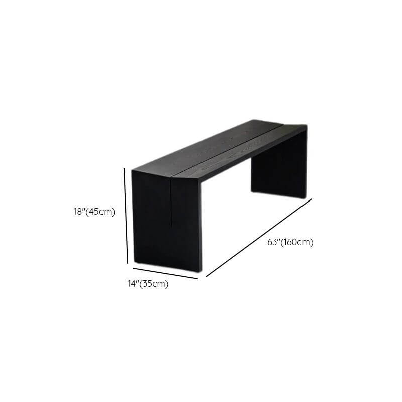 Midnight Black Solid Wood Accent Bench - Natural Wood Finish, Modern Casual Style for Living Room, Bedroom, or Entryway - Perfect for Home Decor and Extra Seating