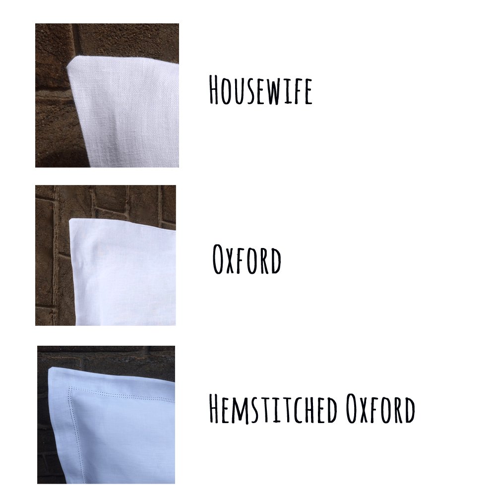 Premium White Linen Pillowcase with Elegant Center Embroidery - Soft & Breathable Bedding for Luxurious Sleep & Home Decor