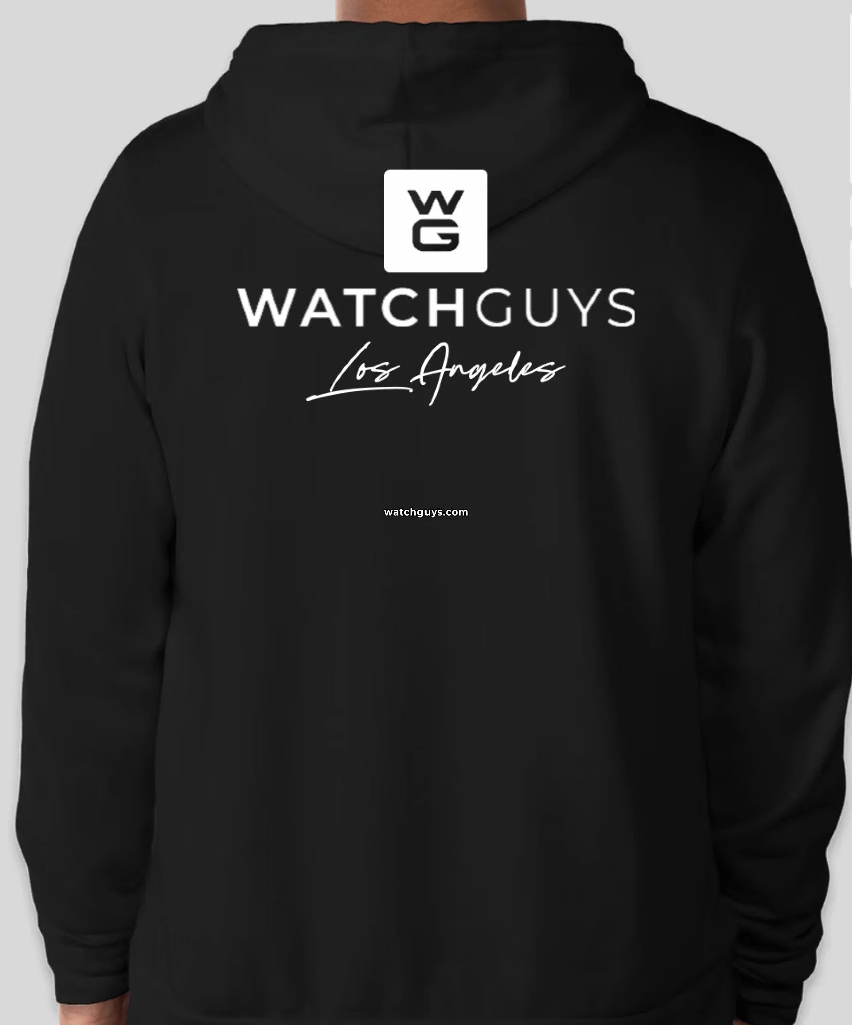 WatchGuys Men's Black Hoodie - Stylish & Comfortable Pullover Sweatshirt for Casual Wear, Gym & Outdoor Activities