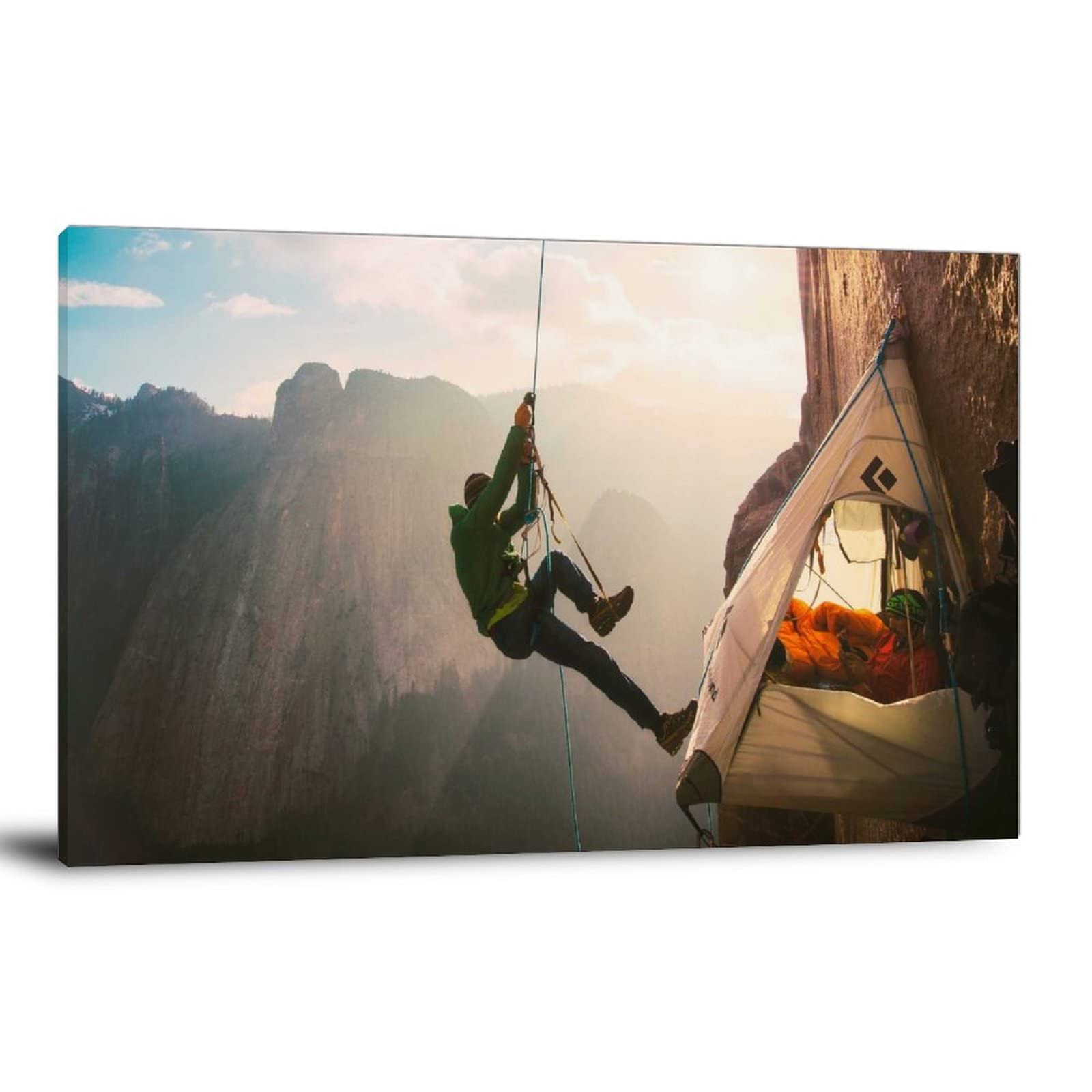 LIXI Rock Climbing Poster - Extreme Sports Wall Art Decor, Framed Canvas Painting 20x30inch (50x75cm) for Living Room, Bedroom & Office - Perfect for Adventure Lovers & Home Decoration