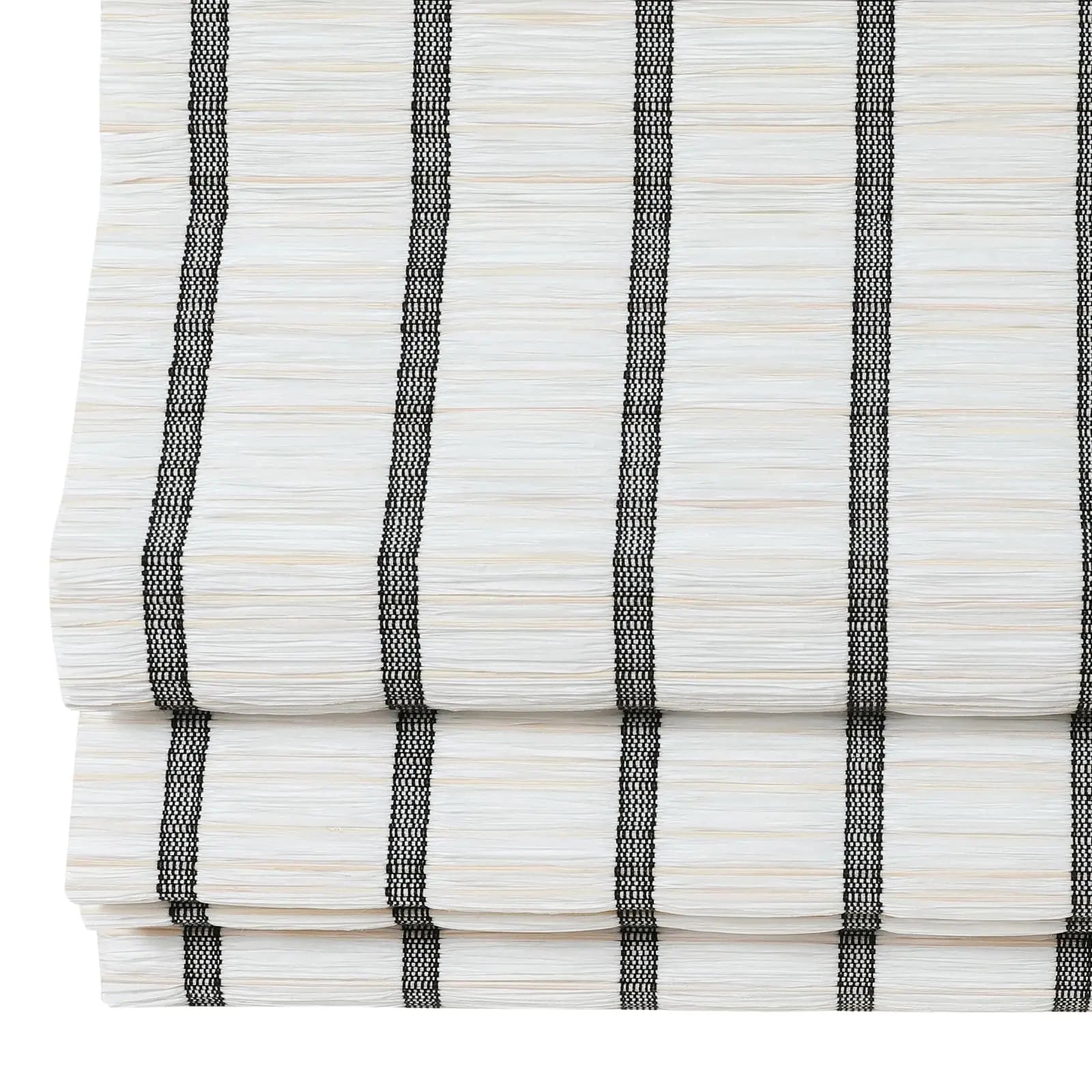 Natural Bamboo Woven Window Shade - Blue & White Handmade Eco-Friendly Roller Blind for Living Room, Bedroom & Office Decor