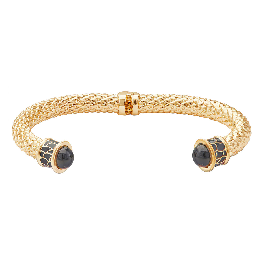 Minoan Hinged Black Torque Bracelet - Adjustable Ancient Greek Style Jewelry for Women, Perfect for Weddings, Parties & Boho Fashion