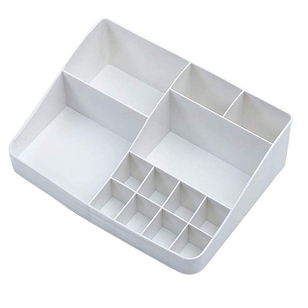 UXZDX Plastic Storage Organizer Box for Cosmetics, Jewelry, Lipstick & Nail Polish - Portable Desktop Makeup Organizer with Lid for Bathroom, Vanity & Travel Use