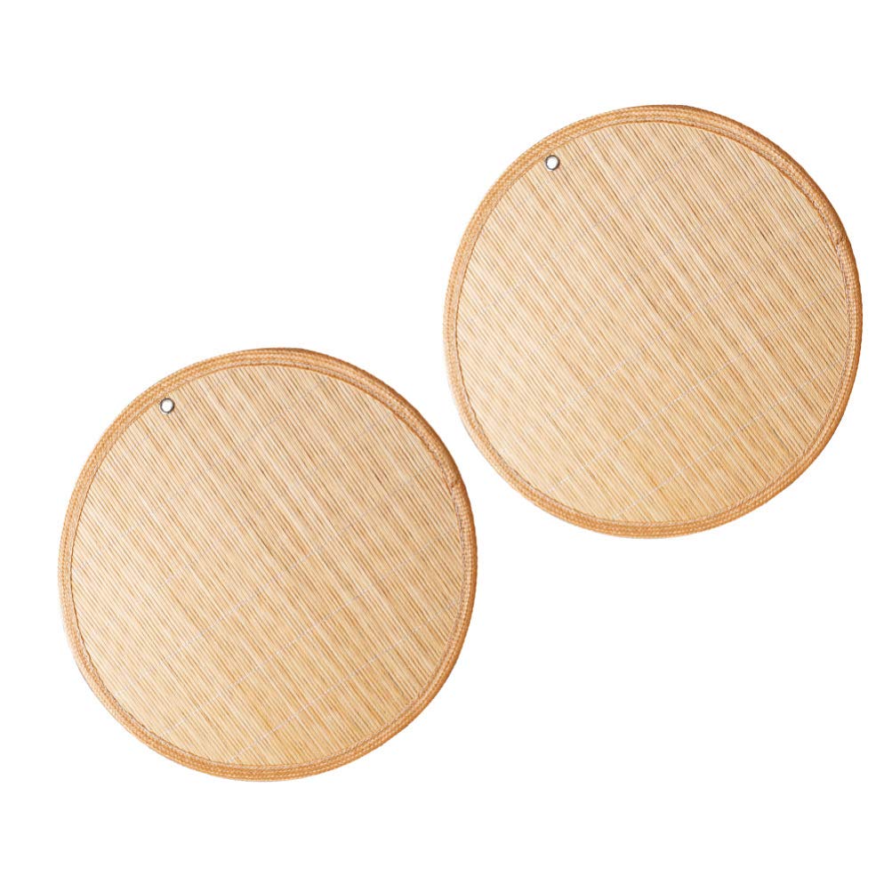 2-Pack Hemoton Bamboo Steamer Liners - Round Wooden Kitchen Trays for Dumplings, Desserts, Snacks & Sushi | Reusable Serving Mats for Fruits, Dim Sum & Asian Cuisine | Perfect for Home Cooking, Party Platters & Restaurant Use