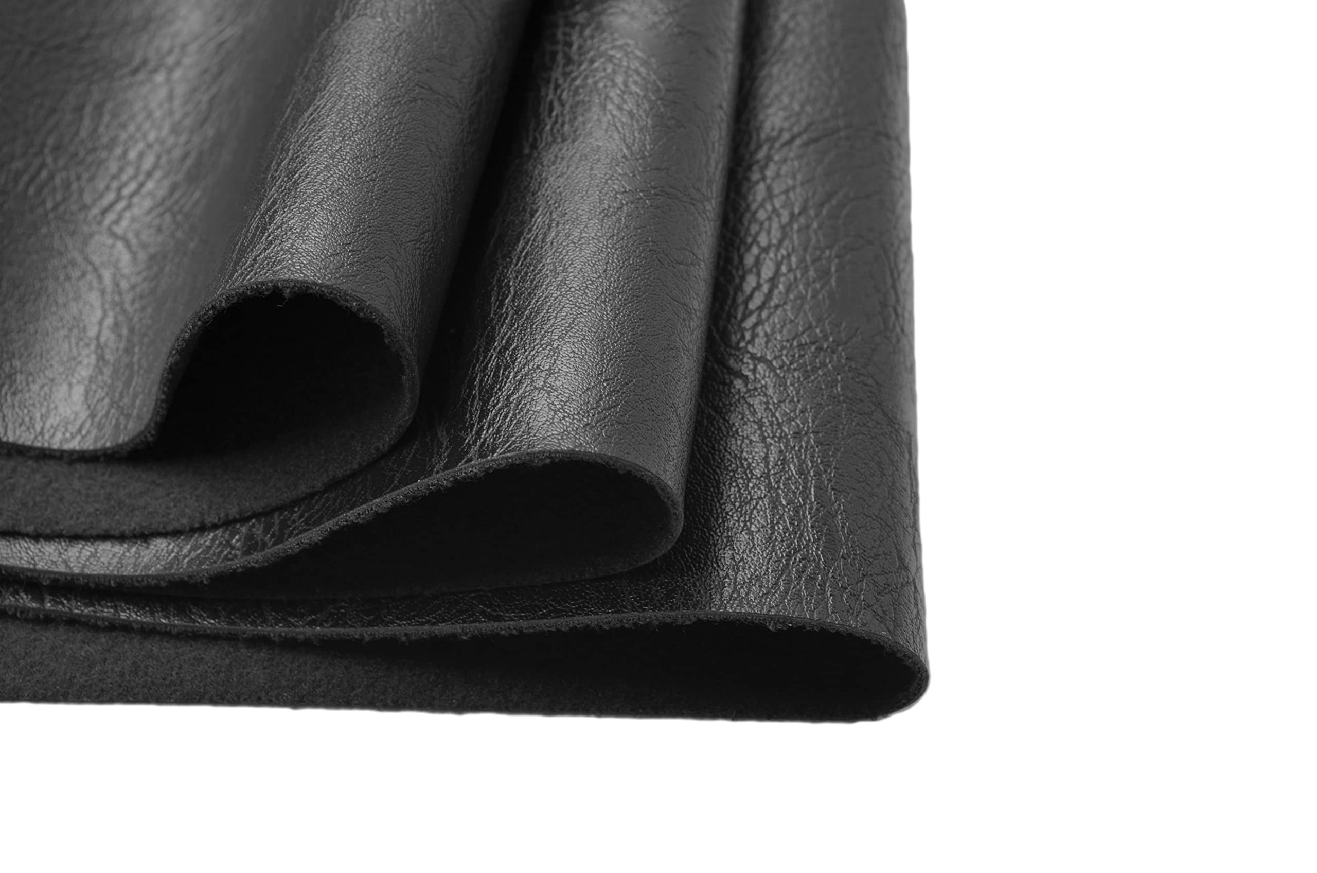 Premium 5-Yard Thick Faux Leather Fabric - Soft Skin Grain PU Leather for Furniture Upholstery, Sofa Chairs, Cushions & Vinyl Reupholstering (Black) - Perfect for DIY Home Decor, Craft Projects & Furniture Restoration