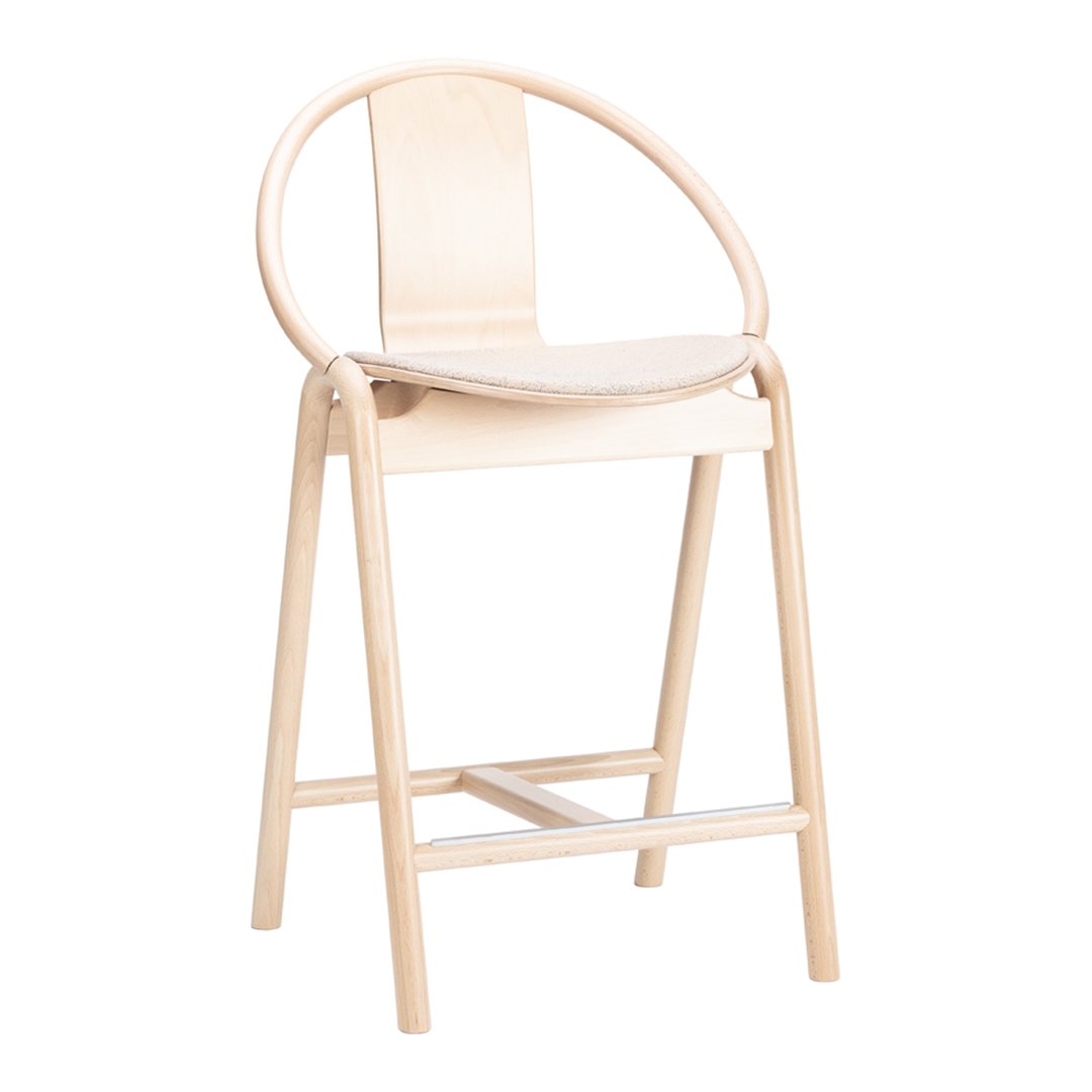 Again Counter Stool with Upholstered Seat and Beech Frame - Perfect for Kitchen Islands, Breakfast Bars & Home Decor