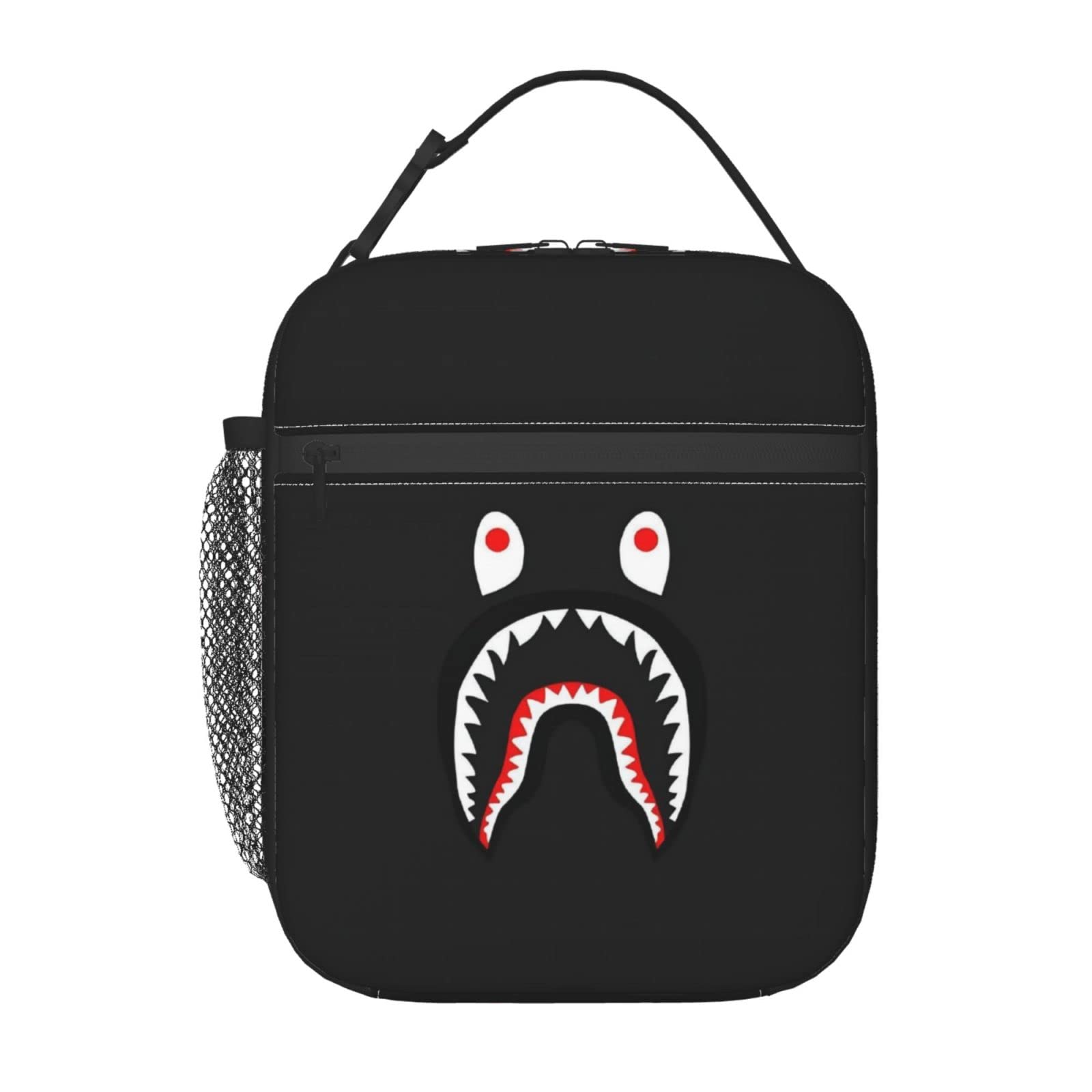 Black Shark Insulated Lunch Bag for Boys & Girls - Cute Tote Lunch Box with Heat Preservation & Cold Retention - Portable Bento Bag for Office, School, Picnic - Perfect for Men & Women (Great for Work, Travel & Outdoor Activities)