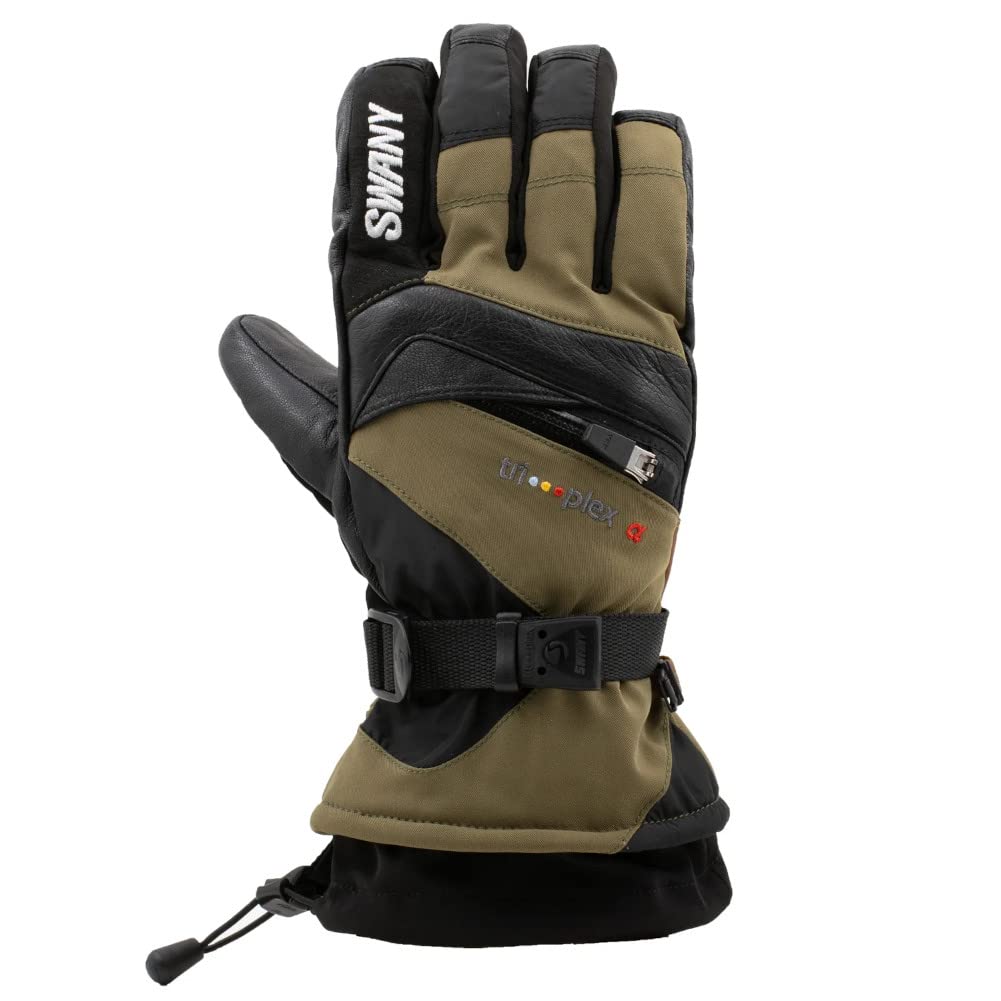 SWANY Women's X-Change Sports Gloves - Moisture Wicking, Quick Drying, Warm Winter Gloves for Running, Skiing & Outdoor Activities | Flexible Leather Design for Comfort & Durability