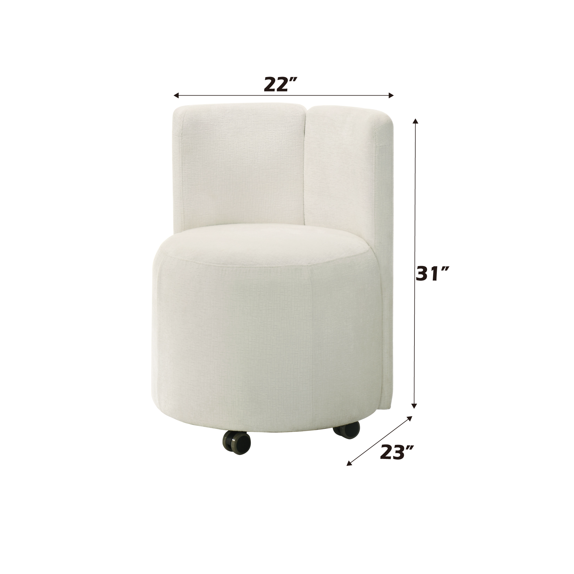 Blayde White Chenille Swivel Side Chairs (Set of 2) - Modern Accent Chairs for Living Room, Bedroom or Office - Soft Upholstered Lounge Chairs with 360° Rotation