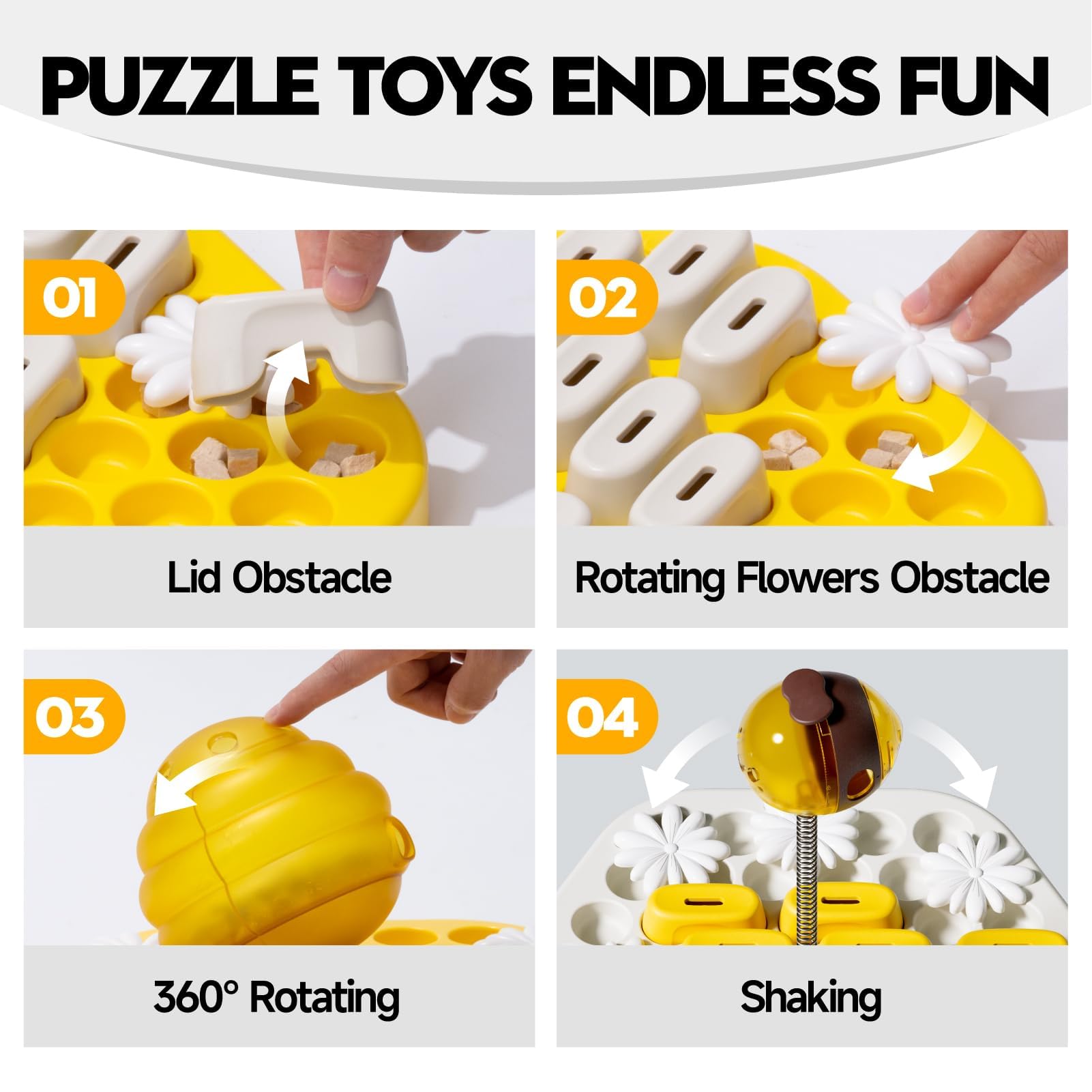 MEWOOFUN Interactive Dog Puzzle Toy for IQ Training - Slow Feeder & Mental Enrichment Game for Small Medium Large Smart Dogs - Treat Dispensing Brain Teaser for Boredom Relief & Anxiety Reduction (Perfect for Crate Training, Mealtime Fun & Indoor Play)