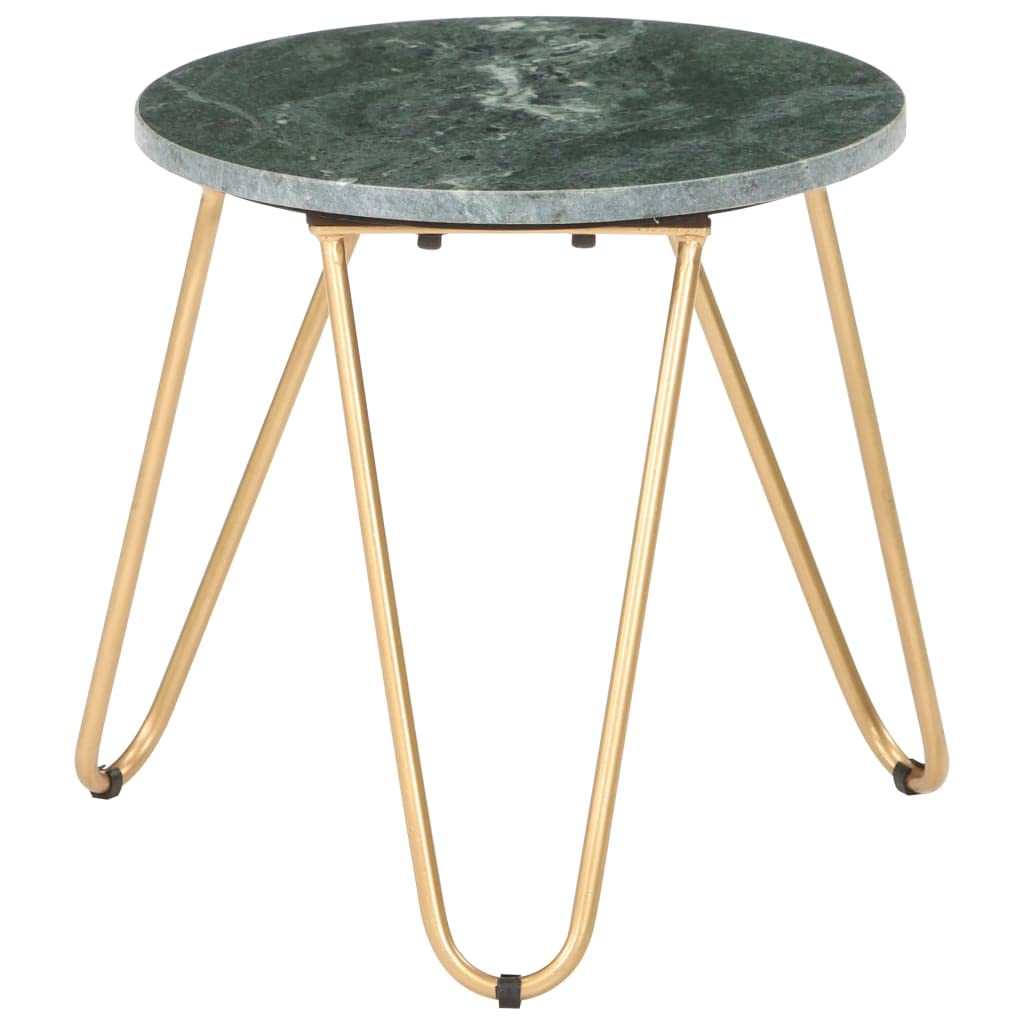 SKM Green Coffee Table 15.7x15.7x15.7 Inches - Real Stone with Marble Texture - Perfect for Living Room, Lounge & Modern Home Decor