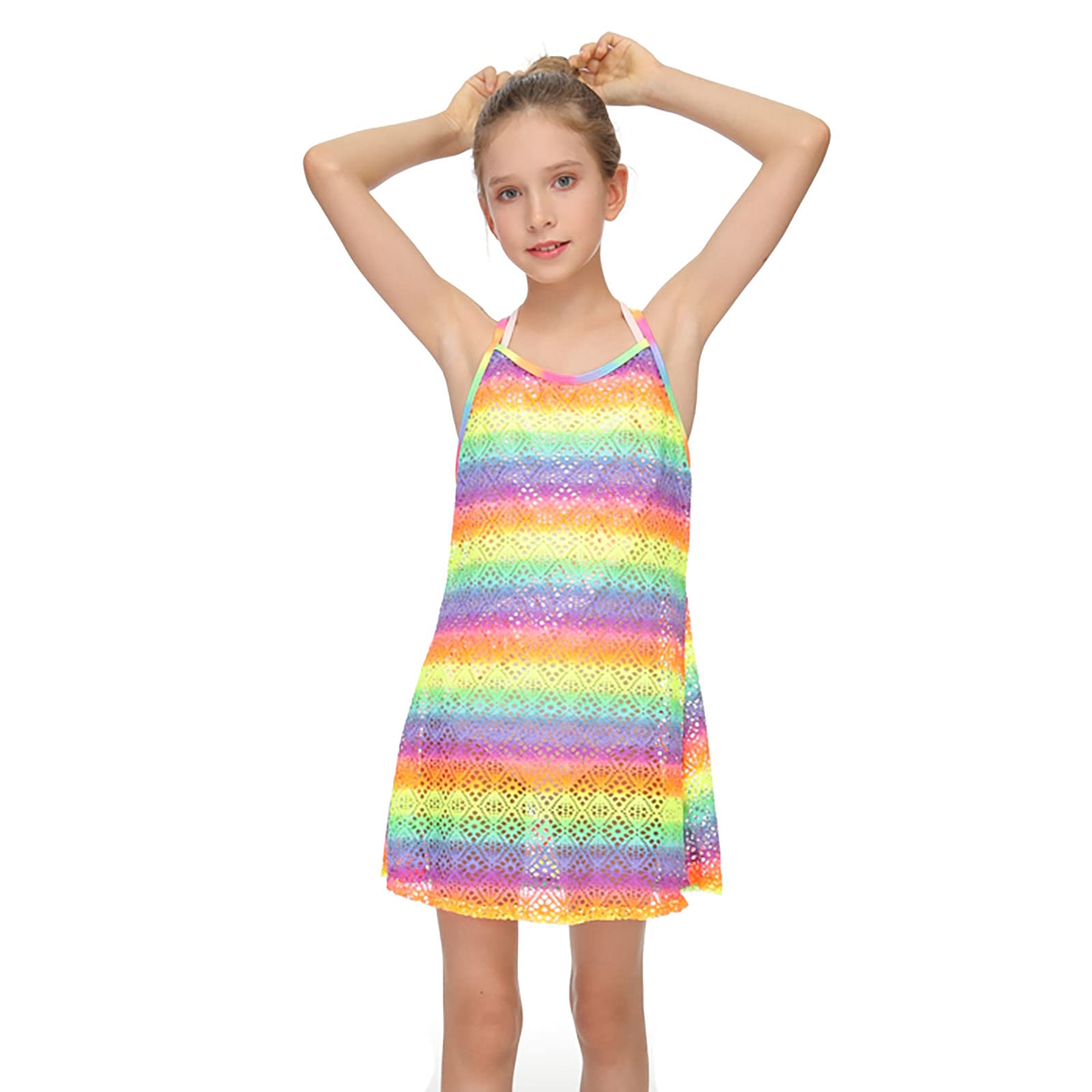 Jimmy Bahamas Swimsuit Cover Up for Girls - Little Kids Beach Crochet Mesh Crossback Swim Dress | Perfect for Pool, Beach & Summer Vacations
