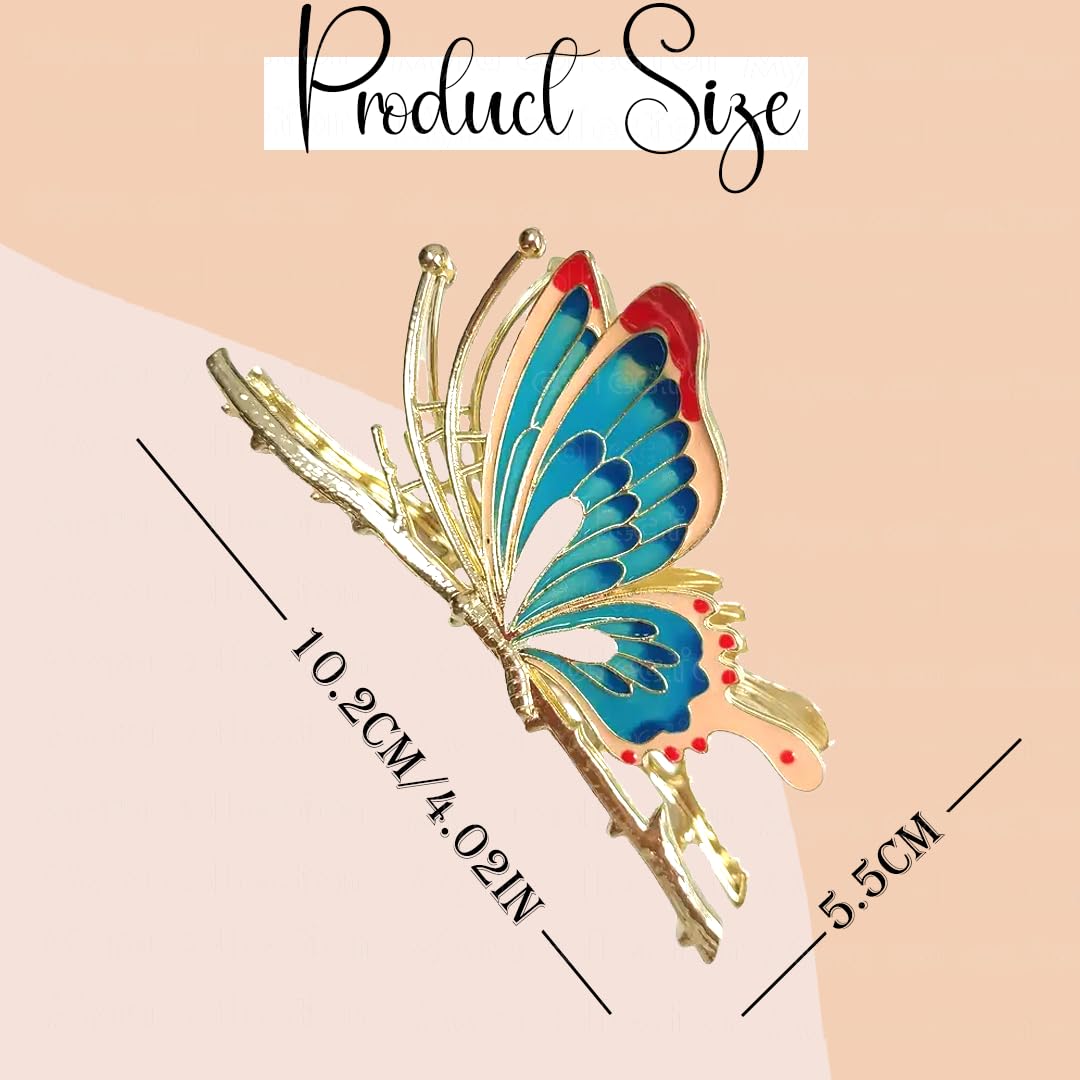 Myra Collection 1PC Trendy Butterfly Metal Hair Claw Clip - Elegant Hair Accessories for Women & Girls - Perfect for Parties, Weddings & Everyday Styling