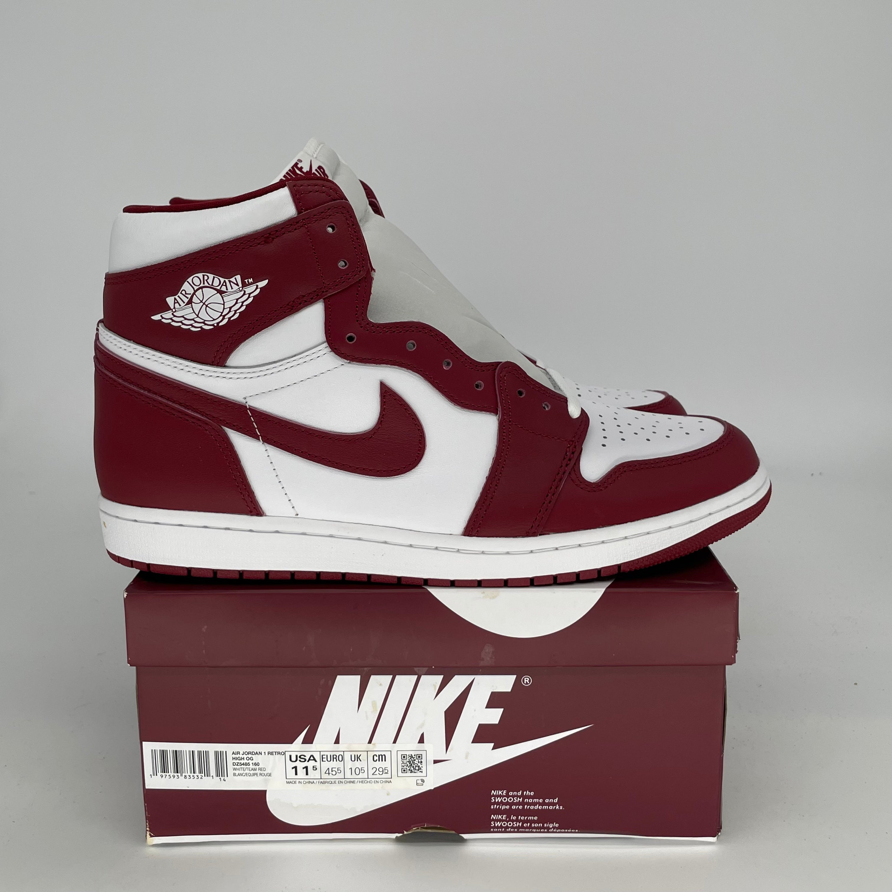 AIR JORDAN 1 ARTISANAL TEAM RED MEN'S BASKETBALL SHOES SIZE 11.5 DZ5485-160 - Perfect for Streetwear, Sneaker Collecting & Casual Fashion