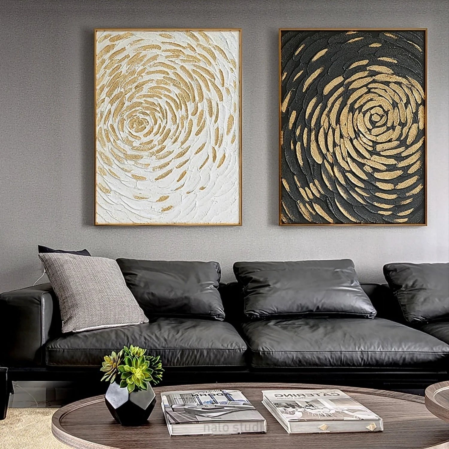 Abstract Painting Set of 2 - Modern Wall Art for Living Room & Bedroom Decor | #AB407 | Handmade Canvas Art for Home & Office