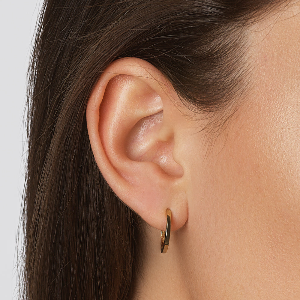 10k Gold Midi Charm Huggie Earrings – Elegant & Hypoallergenic Hoop Earrings for Women, Perfect for Everyday Wear, Date Nights & Special Occasions
