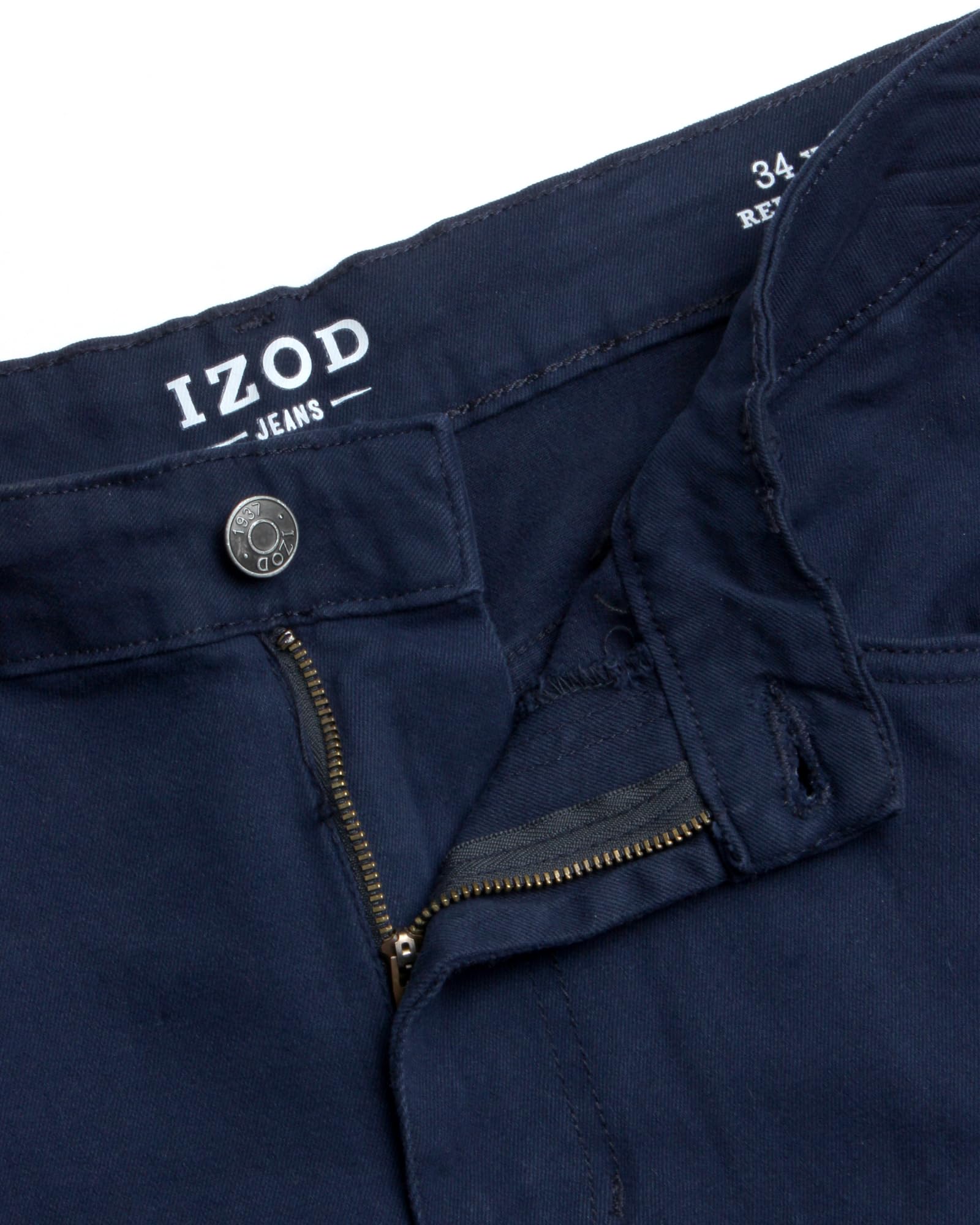 IZOD Men's Relaxed Fit Jeans - Classic 5-Pocket Comfort Stretch Denim Pants - Straight Leg Casual & Work Pants for Men | Perfect for Office, Weekend Outings & Everyday Wear
