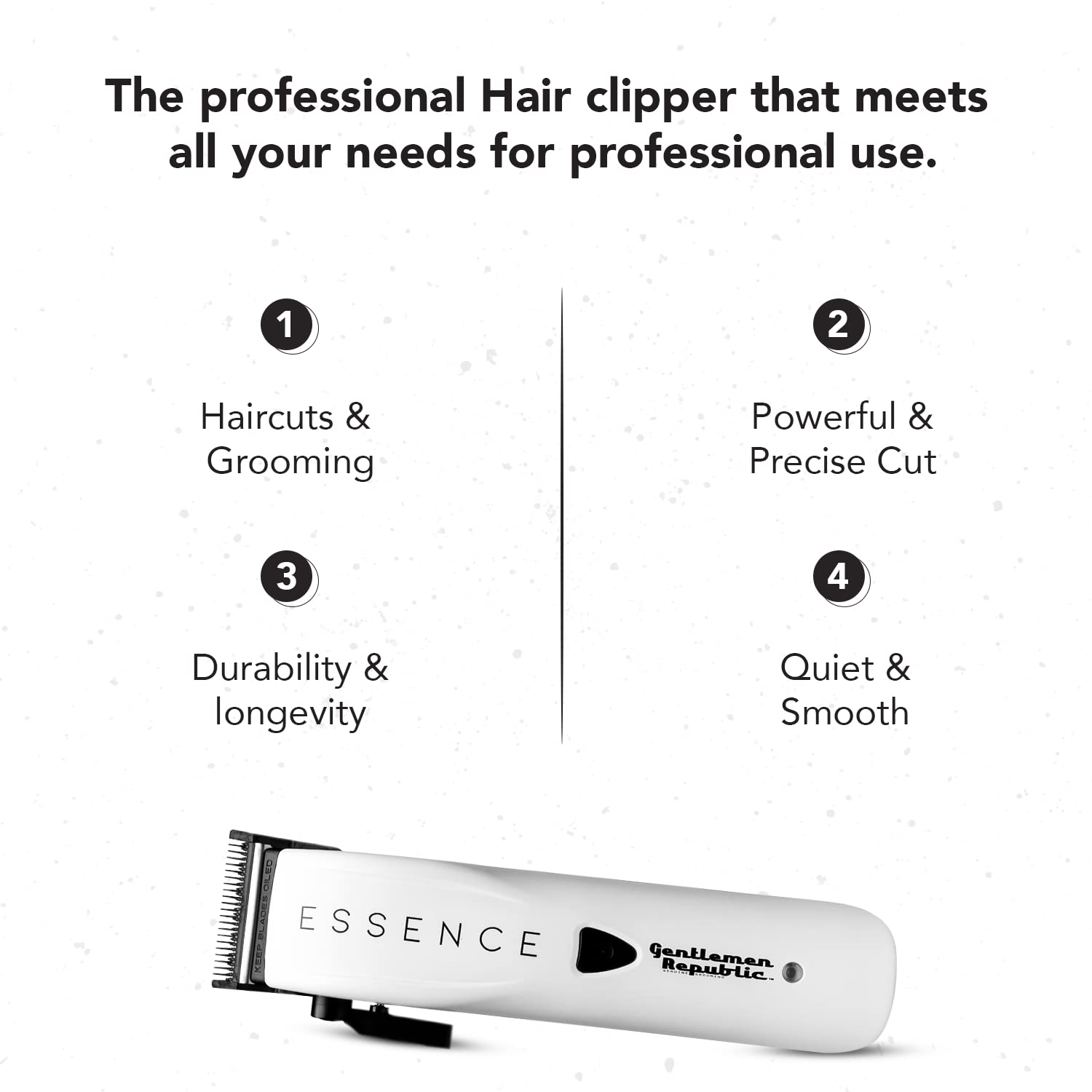 Gentlemen Republic Professional Cordless Hair Clipper for Men - Magnetic Linear Motor, 120 Min Runtime, Hair Cutting & Trimming Kit - Perfect for Home Barbering, DIY Haircuts & Beard Grooming