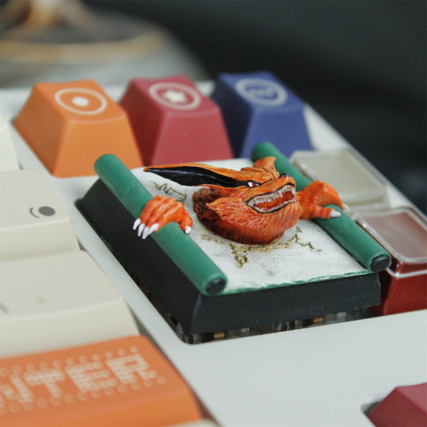 Naruto Kurama Sealed Scroll Resin Coated 4U Custom Anime Gaming Keycaps - Perfect for Mechanical Keyboards & Anime Enthusiasts