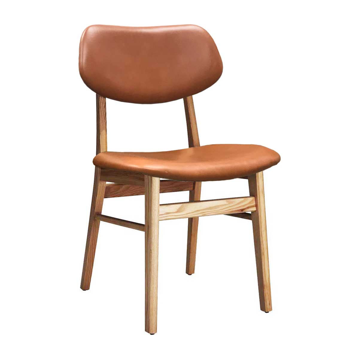 Ari Leather Dining Chair - Ash Brown Genuine Leather Seat - Modern Comfort for Home, Office, Restaurant & Cafe Dining